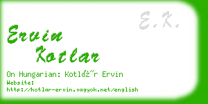 ervin kotlar business card